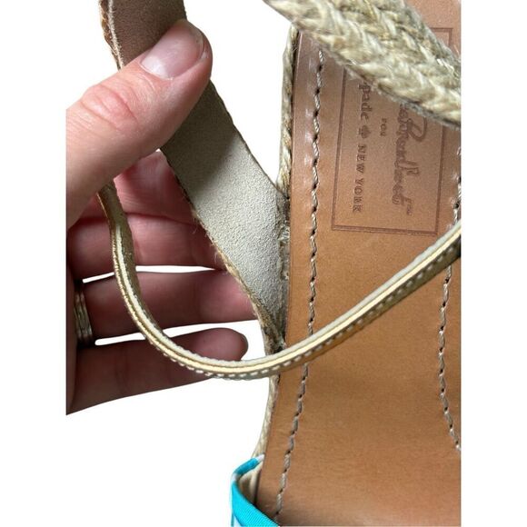 Kade Spade New York Florence Broadhurst Wedge Sandals size 8.5 Espadrille Open T - Picture 6 of 12